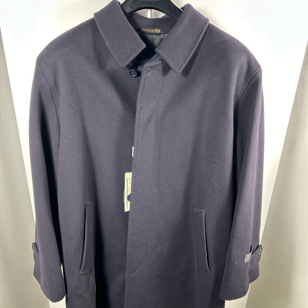 Mario Valente Uomo Collection 3/4L Navy Overcoat